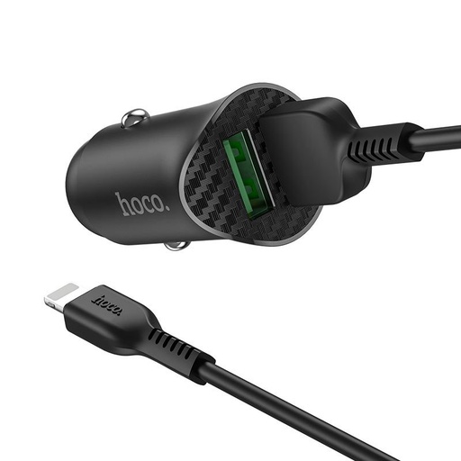 Hoco Z39 Auto- Schnellladegerät (2USB port, lightning Kabel), 1m Kabellänge, USB 3.0 max. 18W, schwarz