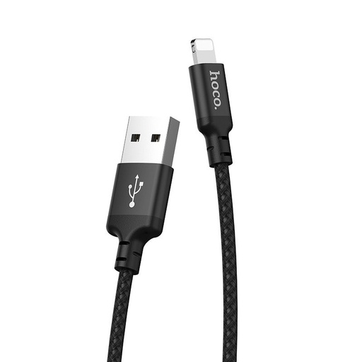 Hoco X14 lightning Kabel, Stoff, 2.4A, schwarz