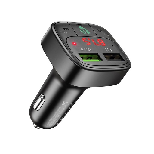 Hoco E59 FM transmitter, QC 3.0 Schnellladegerät 18W, LED Statusanzeige, BT 5.0, schwarz