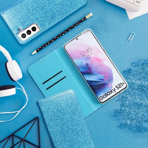 Samsung Galaxy A12 Forcell Shining Klapphülle, (Hellblau)