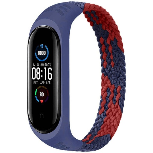 Xiaomi Mi Band 3/4/5/6 nylon Riemen, meerblau/rot