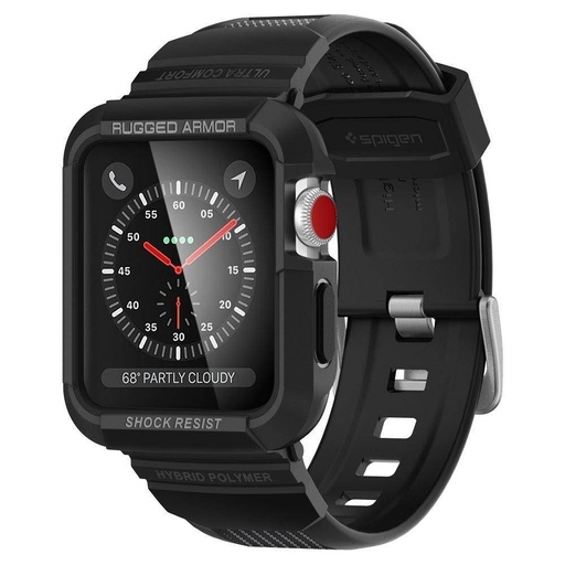 Apple Watch Series 1/2/3/4/5/6(42/44mm) Spigen rugged armor pro Riemen, schwarz