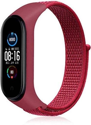Xiaomi Mi Band 3/4/5/6 nylon Riemen, bordeaux