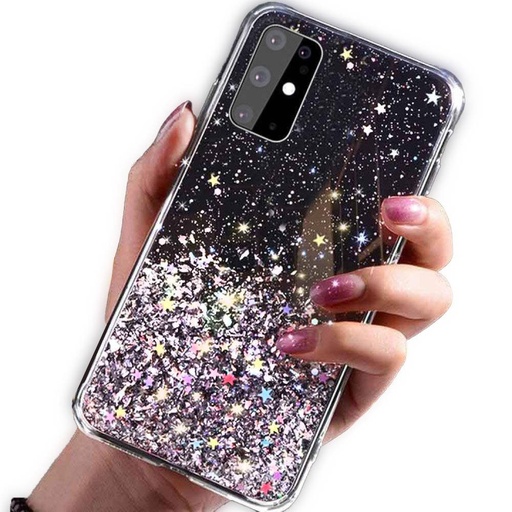 Samsung Galaxy A72 4G/A72 5G sequins glue glitter glitzernd Silikon Backcover, (Schwarz)
