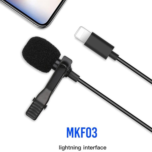 XO MKF03 Handy mikrofon (Schwarz) – Lightning mit Anschluss