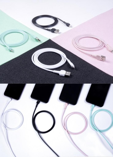 XO NB132 micro USB Datenkabel Macaron (Weiß) – verstärkt Ende