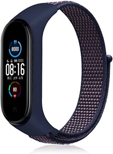 Xiaomi Mi Band 3/4/5/6 nylon Riemen, meerblau