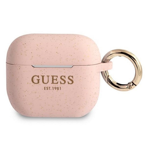 AirPods 3 Guess Glitter Printed Logo Hülle (Rosa) - GUA3SGGEP