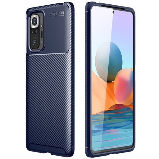 Xiaomi Redmi Note 10 Pro/Redmi Note 10 Pro Max carbon fiber Silikon Backcover, (Blau)