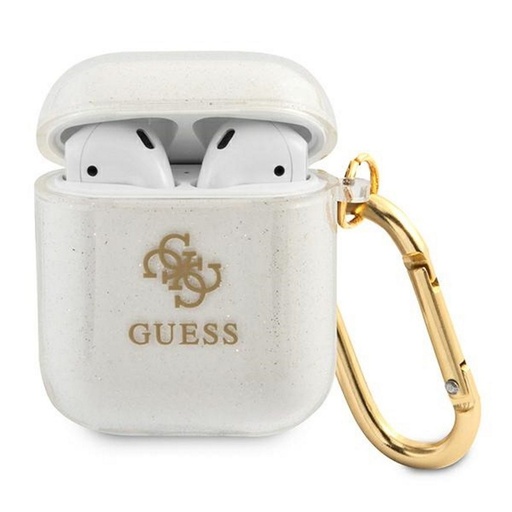 AirPods 1/2 Guess 4G TPU Glitter Hülle (Transparent) - GUA2UCG4GT