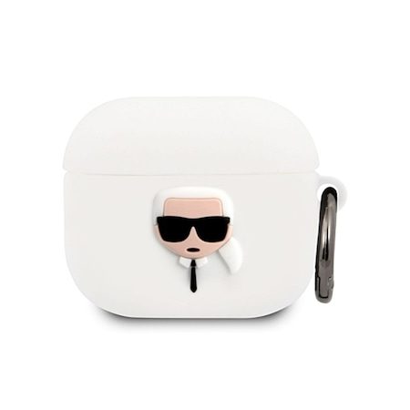Apple AirPods 3 Karl Lagerfeld Karl Head pro Hülle (Weiß) – KLACA3SILKHWH