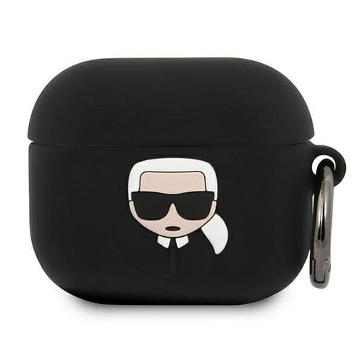 Apple AirPods 3 Karl Lagerfeld Karl Head pro Hülle (Schwarz) – KLACA3SILKHBK