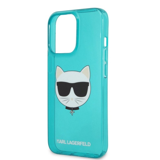 Apple iPhone 13 Pro Karl Lagerfeld Choupette Head Hülle (Blau) – KLHCP13LCHTRB