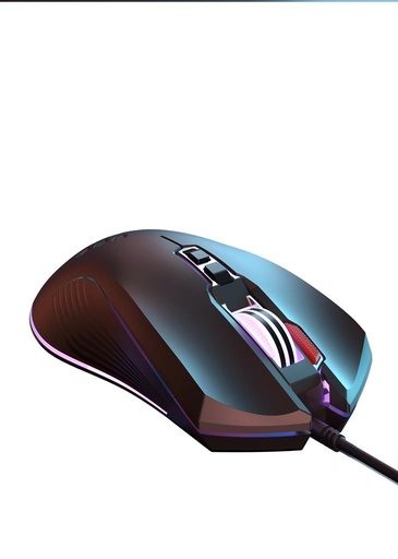 XO M3 kabelgebunden Maus (Schwarz) – USB Anschluss, RGB Beleuchtung, „Wolf” Design