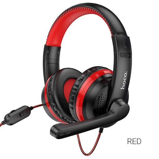 Hoco W103 kabelgebunden Kopfhörer omnidirektional mit Mikrofon, 3,5 mm-es mit Anschluss, 1,2 Meter mit Kabel, rot