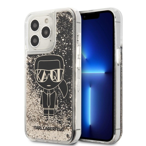 Apple iPhone 13 Pro Karl Lagerfeld Liquid Glitter Gatsby Hülle (Schwarz) – KLHCP13LLGGKBK