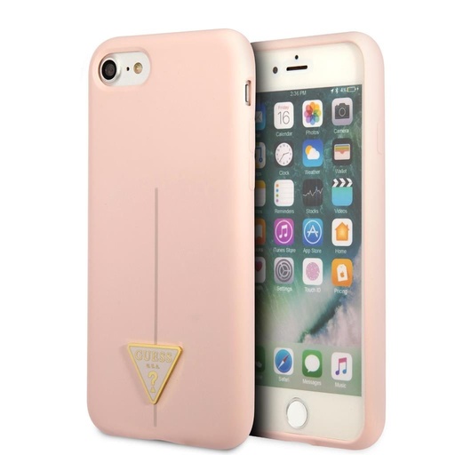 Apple iPhone 7 / iPhone 8 / iPhone SE 2020 / iPhone SE 2022 GUESS Silicon triangle Premium Backcover (Rosa - GUHCI8SLTGP)