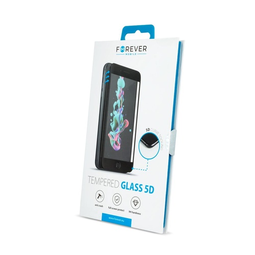 Samsung Galaxy A12 Forever 5d Panzerglas voll für Display, transparent (schwarz Rahmen)