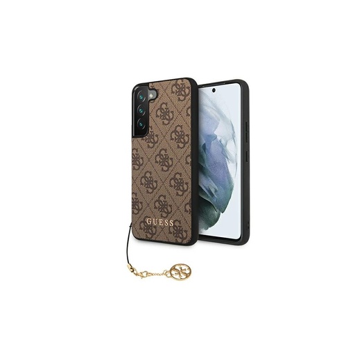 Samsung Galaxy S22 5G Guess 4G Charms Hülle (Braun) - GUHCS22SGF4GBR