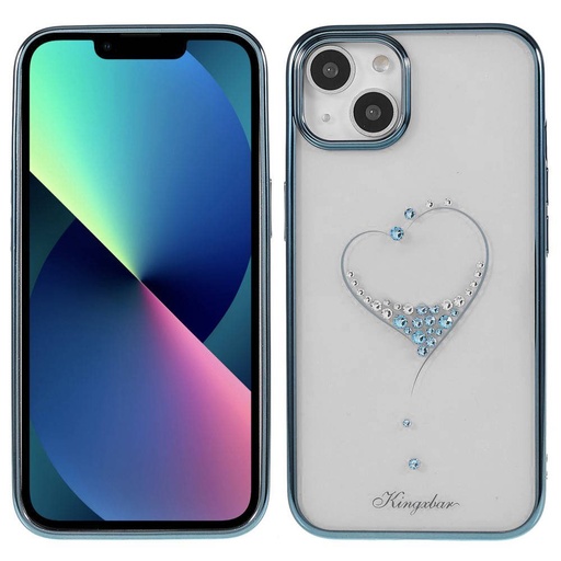 Apple iPhone 13 Kingxbar wish series Swarovski mit Steinen Backcover (Blau)