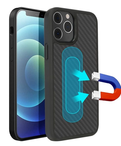 Apple iPhone 13 Pro aramid carbon magsafe stoßfest Backcover (Schwarz)