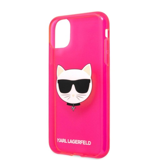 Apple iPhone 13 Pro Karl Lagerfeld Choupette Head Hülle (Rosa) – KLHCP13LCHTRP