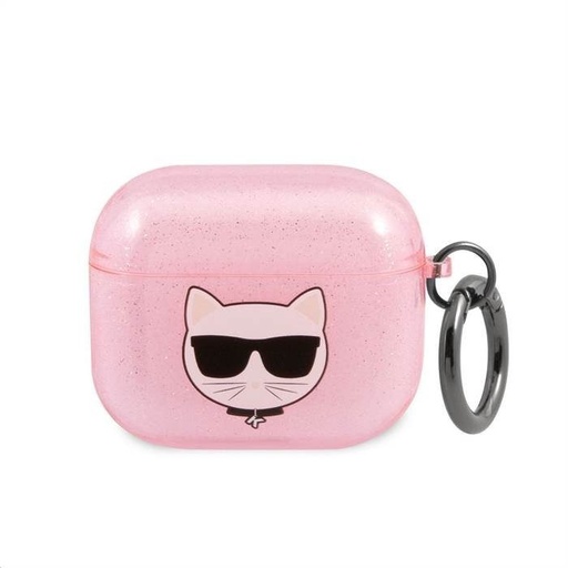Apple AirPods 3 Karl Lagerfeld Choupette Glitter Hülle (Rosa) – KLA3UCHGP