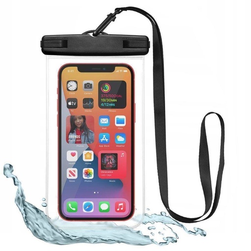 TECH PROTECT-Universal waterproof case wasserdicht Hülle, (Schwarz-transparent)