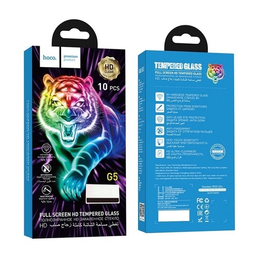 Apple iPhone XR/11 (6.1) Hoco silk screen voll klebend Panzerglas, transparent (schwarz mit Rahmen)