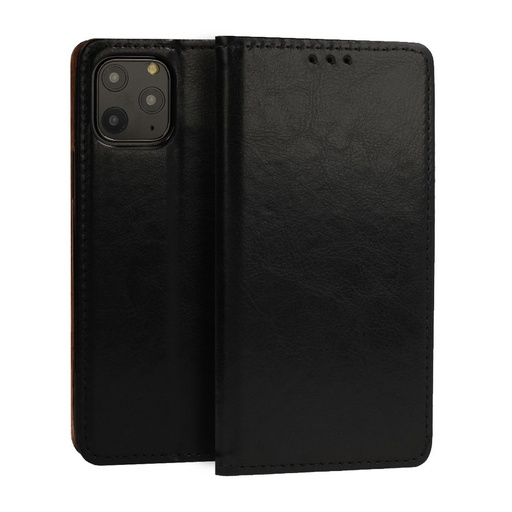 Apple iPhone 12/12 Pro original Leder Klapphülle (Schwarz)