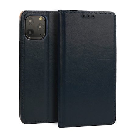 Apple iPhone 12/12 Pro original Leder Klapphülle (Blau)