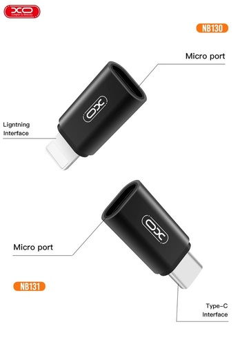 XO NB130 micro USB–Lightning Datenkabel adapter (Schwarz) – Laden und Datenübertragung