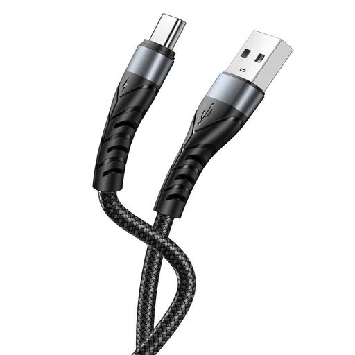 XO NB209 USB-C Datenkabel (Schwarz) – geflochten Abdeckung, Aluminium Gehäuse, 1 m