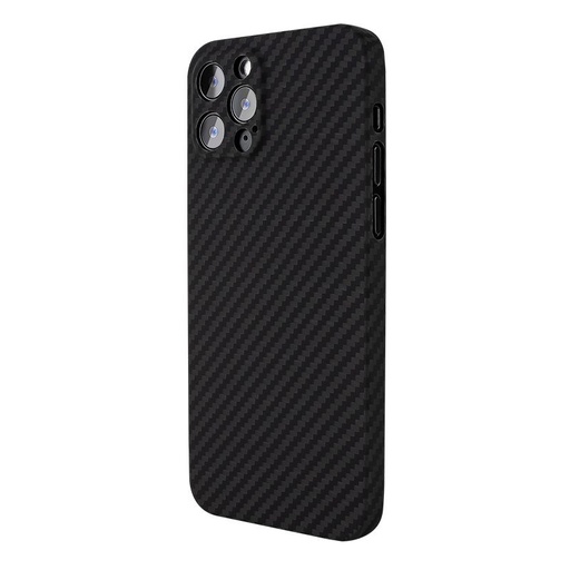 Apple iPhone 12 aramid carbon stoßfest ultradünn Backcover (Schwarz)