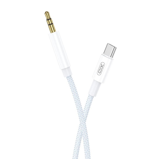 XO NB-R211B USB-C–3.5 mm audio Kabel (Weiß–Blau)