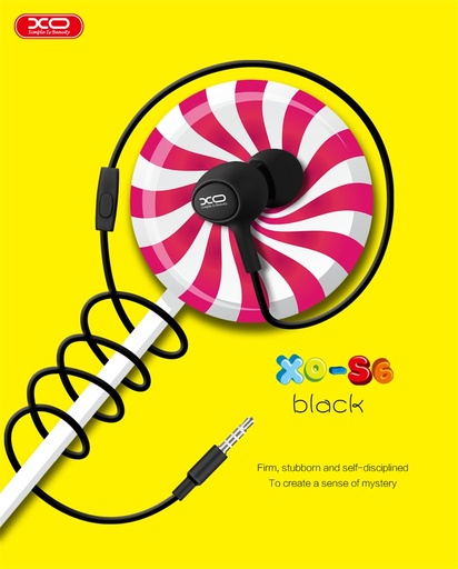 XO S6 Candy kabelgebunden Kopfhörer (Schwarz) – jack 3,5 mm mit Anschluss
