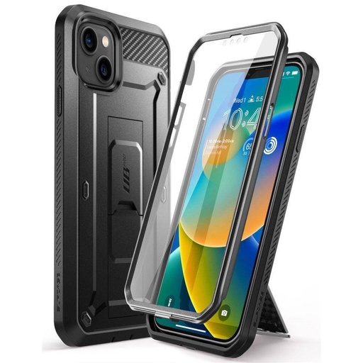 Apple iPhone 13 / 13 Pro / 14 Supcase Unicorn beetle strapazierfähig Backcover mit Frontplatte (Schwarz)