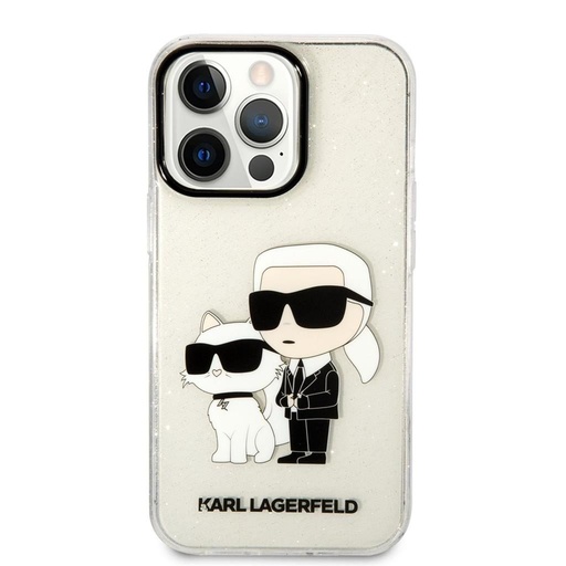 Apple iPhone 13 Pro Karl Lagerfeld IML Glitter Karl and Choupette NFT Hülle (Transparent) – KLHCP13LHNKCTGT