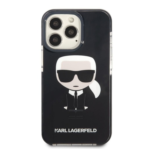 Apple iPhone 13 Pro Karl Lagerfeld TPE Full Body Ikonisch Hülle (Schwarz) – KLHCP13LTPEIKK