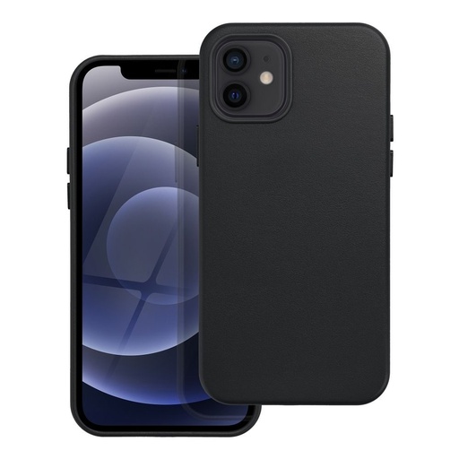 Apple iPhone 12 Leather Mag magsafe Backcover (Schwarz)