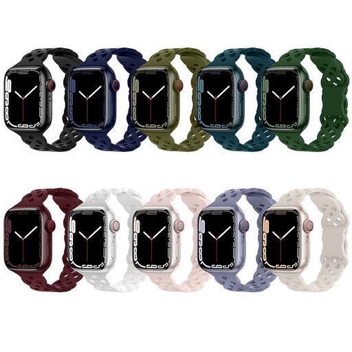 Apple Watch 42 / 44 / 45 / 49 mm Hoco WA09 rhombus flexibel Riemen schwarz