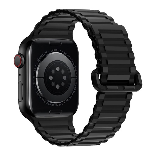 Apple Watch 42 / 44 / 45 / 49 mm Hoco WA06 flexibel magnetisch Silikon Riemen schwarz
