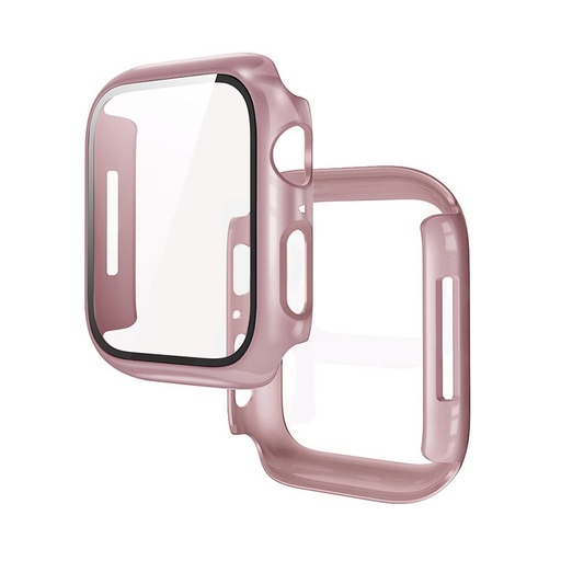 Apple Watch 7/Watch 8 45mm Hoco WS3 Shadow Hülle integriert mit Panzerglas (Rosegold)