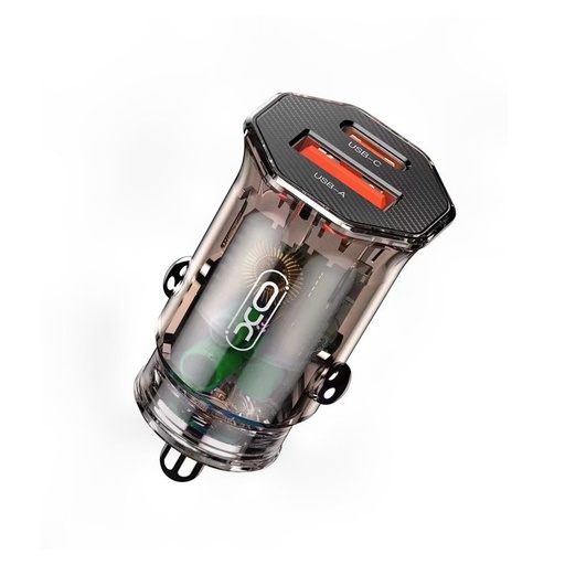 XO CC50 Auto- Schnellladegerät (PD + QC Laden), transparent/braun