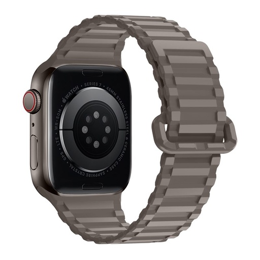 Apple Watch 38 / 40 / 41 mm Hoco WA06 flexibel magnetisch Silikon Riemen Kaffee schwarz