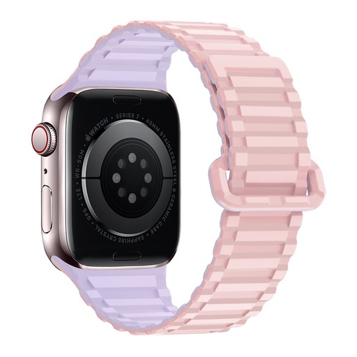 Apple Watch 42 / 44 / 45 / 49 mm Hoco WA06 flexibel magnetisch Silikon Riemen lila