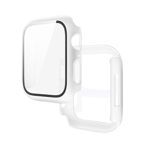 Apple Watch 7/Watch 8 45mm Hoco WS3 Shadow Hülle integriert mit Panzerglas (Weiß)