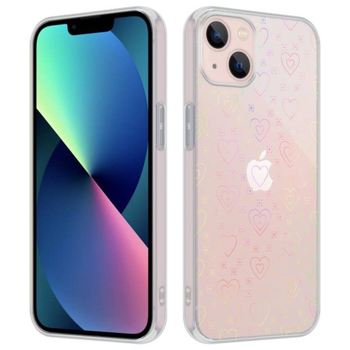 Xiaomi Redmi A1 / Redmi A2 glänzend Herz gemustert Silikon Backcover (Transparent)