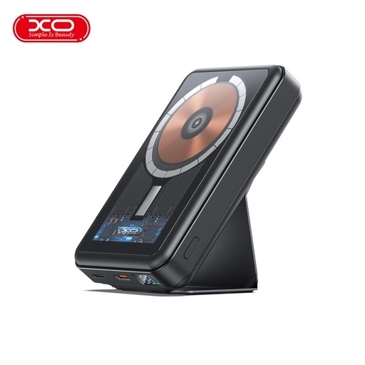 XO PR202 power bank 10000 mAh (Schwarz) – magnetisch, kabellos Schnellladen 15W, PD 20W, transparent Ausführung