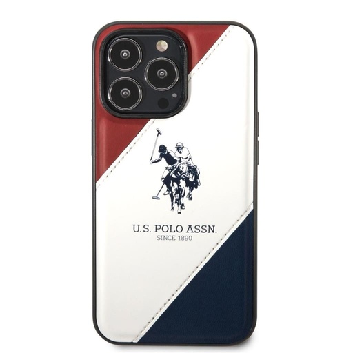 Apple iPhone 14 Pro U.S. Polo double horse Backcover (rot/weiß/blau) - USHCP14LPSO3